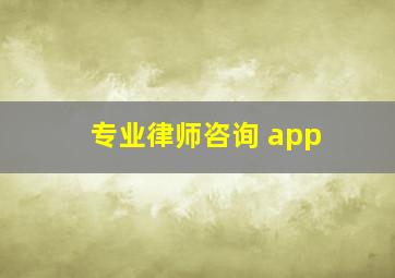 专业律师咨询 app